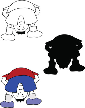 穿短褲的小男孩