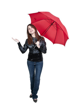 女子拿著雨傘