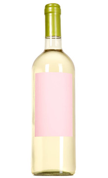 白底白葡萄酒瓶