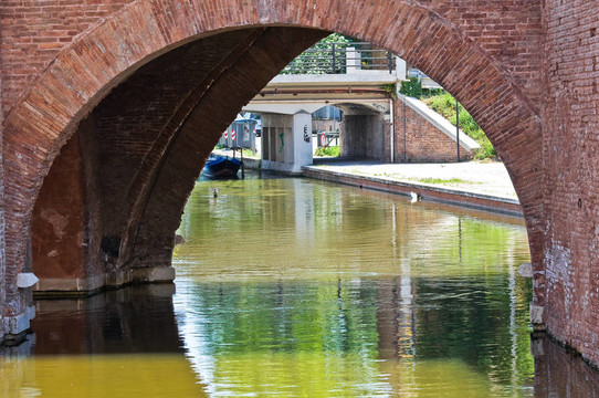 trepponti橋。Comacchio。Emilia Romagna。意大利.