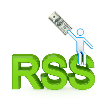 3D小的人坐在一個字的RSS。