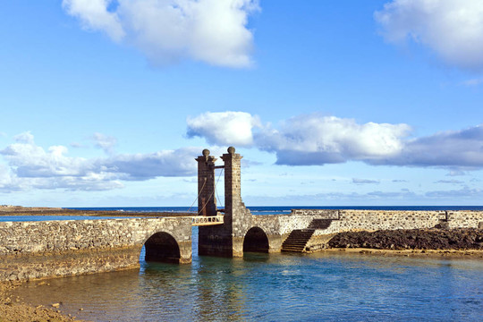 城堡卡斯蒂略de圣加布里埃爾阿雷西費(fèi)；蘭薩羅特島；加那利群島