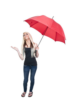 女子拿著雨傘