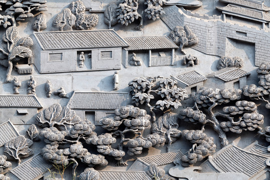 磚雕 古代生活街景