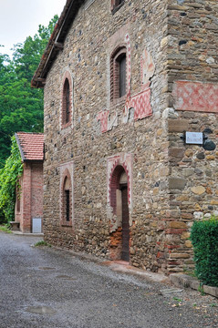 Grazzano Visconti的觀點。Emilia Romagna。意大利.