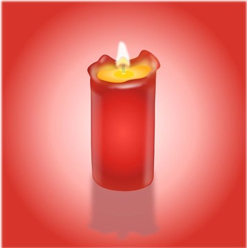 點(diǎn)燃的紅蠟燭