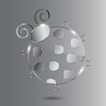 玻璃瓢蟲(chóng)。插畫(huà)。