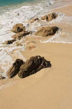 熱帶海灘上的石頭