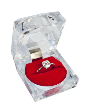 禮品盒中的結(jié)婚戒指