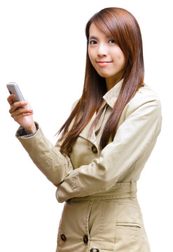 亞洲年輕女性使用手機(jī)短信
