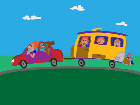 海上旅行拖車。