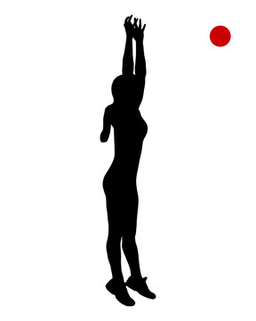 女人接住球