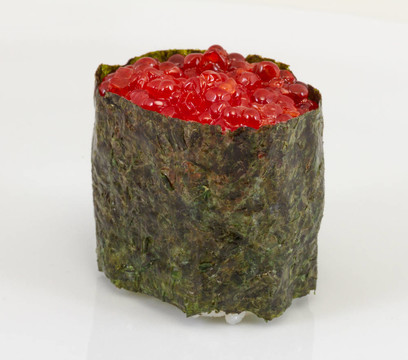鮭魚卵壽司nikiri輥微距鏡頭