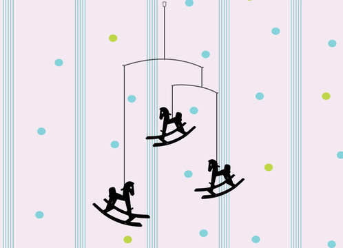 復(fù)古背景嬰兒玩具掛