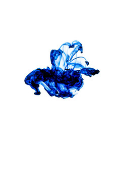 蓝色墨水在水中的分离
