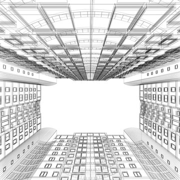 在建筑藍圖