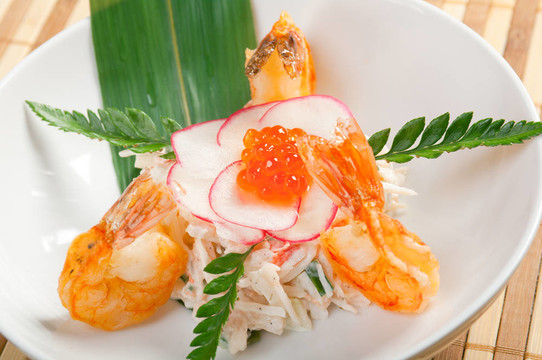 大蝦和紅魚子