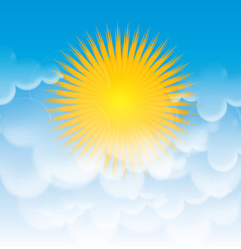 太陽和天空中的云