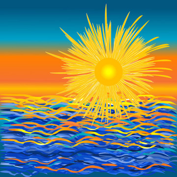 海上日落
