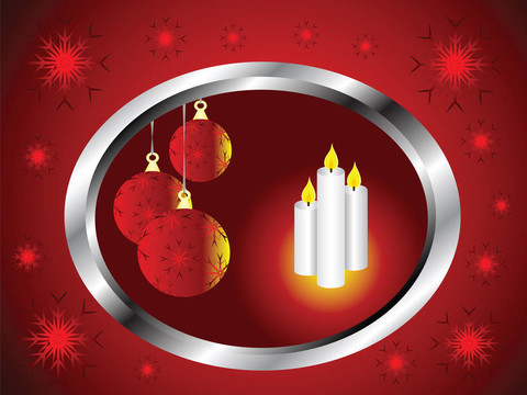 一個(gè)抽象的圣誕紅的小玩意插畫