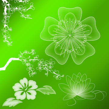 美麗的插圖花卉背景設(shè)計與梯度