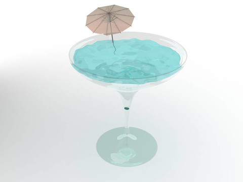 馬蒂尼玻璃。3D渲染圖像