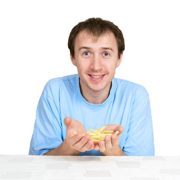 快餐人孤立在白色。