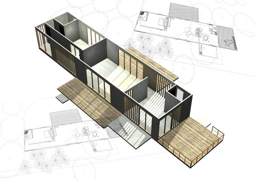 具有三維建筑結(jié)構(gòu)的住宅建筑方案