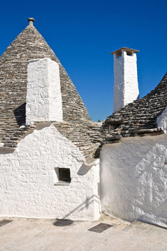 Alberobello s Trulli。普利亞。意大利.