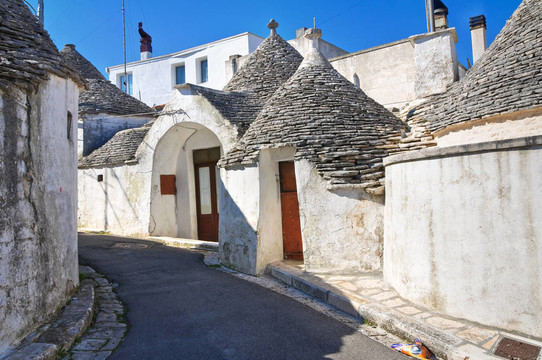 Alberobello s Trulli。普利亞。意大利.