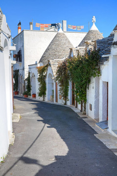 Alberobello s Trulli。普利亞。意大利.