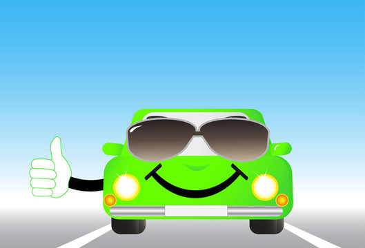 道路上歡快的汽車