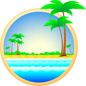 棕櫚樹和海洋度假村的象征