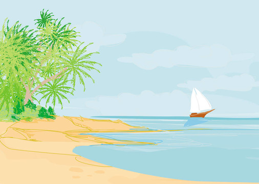 海灘和熱帶海洋。