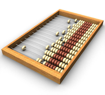 3d木制算盤(pán)孤立在白色背景