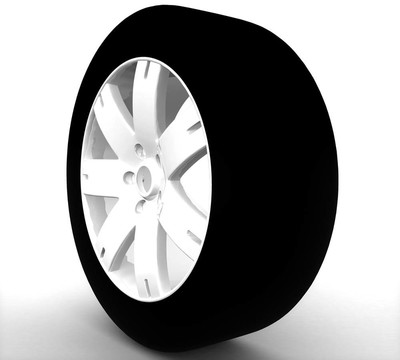 3D車(chē)輪上的白色背景隔離
