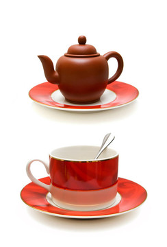 咖啡杯和茶壺