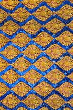泰國藝術(shù)風(fēng)格墻上；拍照