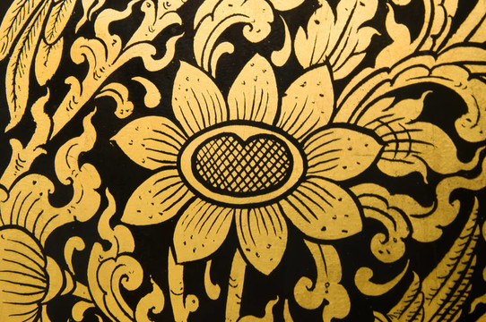泰國(guó)藝術(shù)風(fēng)格墻上；拍照