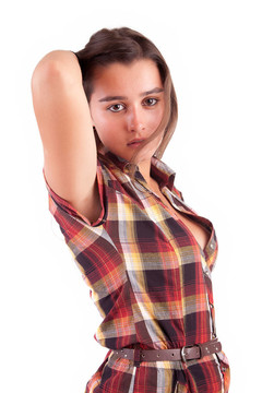 年輕漂亮的女人擺姿勢(shì)