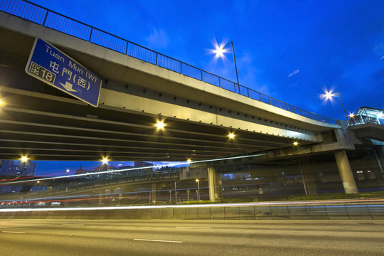 香港高速公路夜間交通