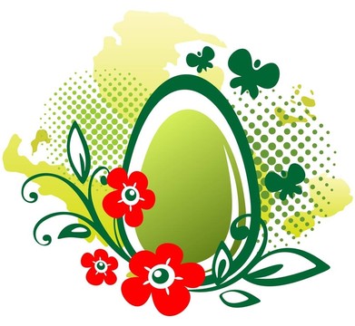 復(fù)活節(jié)彩蛋和鮮花