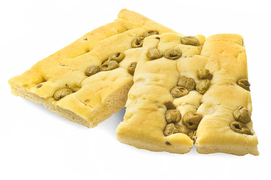 在白色的橄欖的食糧