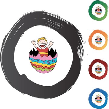 復活節(jié)彩蛋的孩子