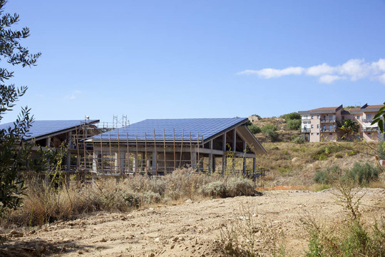 建筑中的太陽能電池板