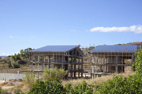 建筑中的太陽能電池板