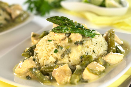 蘆筍和Chicken Fricassee