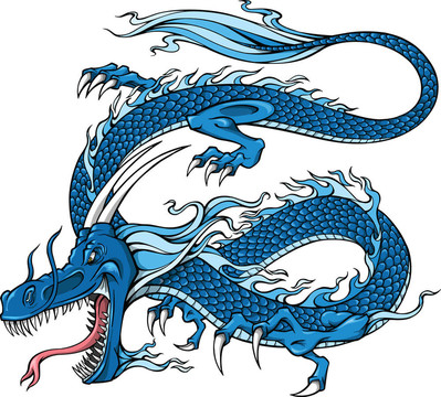 藍(lán)龍插畫