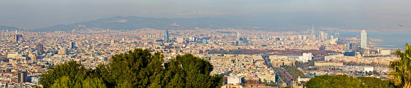 鳥瞰全景巴塞羅那Montjuic