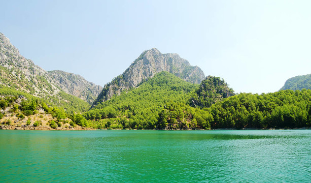 美麗的景色mounttain綠色峽谷